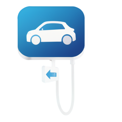 wallbox Charging station electro car, blue, white, sympel, pictogram - icon | sticker