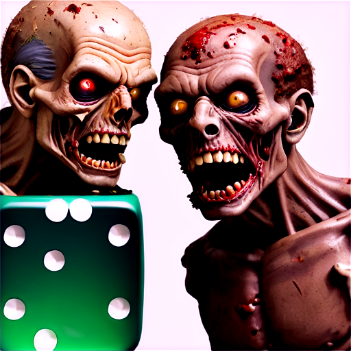 zombies crushed by dice - icon | sticker