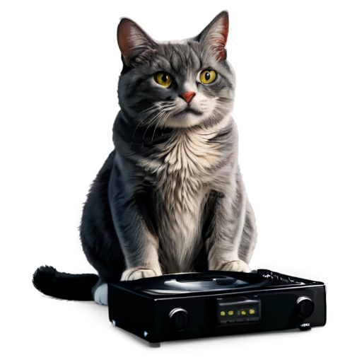 bad cat listening to delicious music - icon | sticker