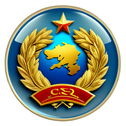 Make an emblem with USSR and RussianFederation vibe circle - icon | sticker