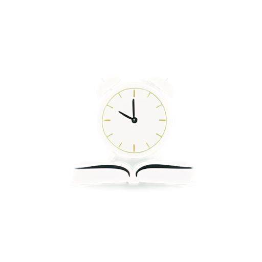 Clock open book library backgroung - icon | sticker