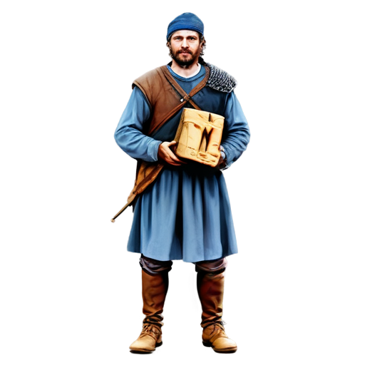 medieval courier, paint style, - icon | sticker