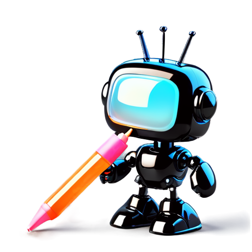 The robot is writing with a pen. - icon | sticker