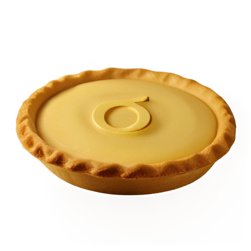 The pie is sprinkled with apple slices shaped like the numbers "0" and "1", and there is a pencil stuck diagonally on top. - icon | sticker