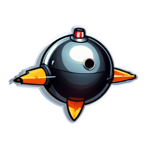 futuristic flat bomb - icon | sticker