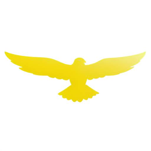 Yellow Falcon flying - icon | sticker