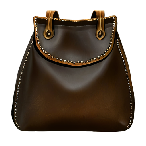 Simple poor medieval leather bag - icon | sticker