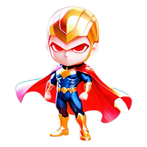 Epic full-body illustration of Homelander, standing heroically with his cape flowing, cityscape background, intense expression, laser eyes glowing, detailed suit, powerful stance, dynamic lighting, high-definition, realistic style - icon | sticker