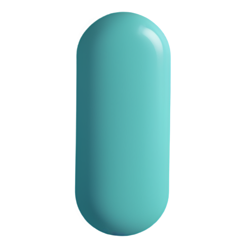 Medical capsule outline standing vertically with a slight tilt to the right, color RGB(13, 81, 160) - icon | sticker