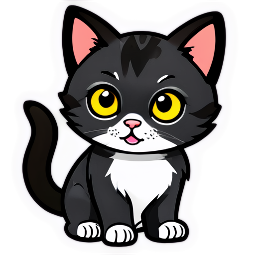 icon for a New Year's 2025 competition with a cat - icon | sticker