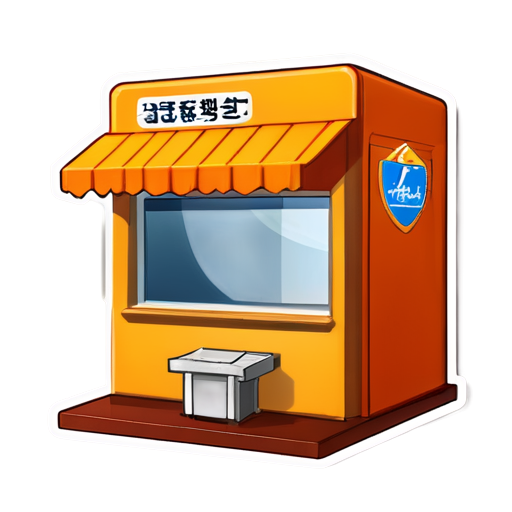 logo for self-registration kiosk for cargo port visitors - icon | sticker