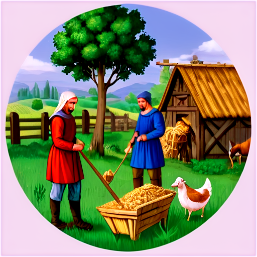 medieval farming - icon | sticker