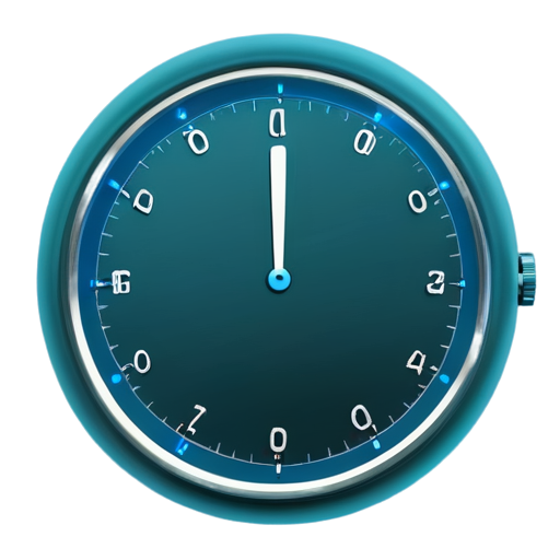 4d Round timer dark turquoise dark blue non white non black 3d tecknick 3d stopwatch very very mach inform tables very small 3d digitall very small millisecond information animations - icon | sticker