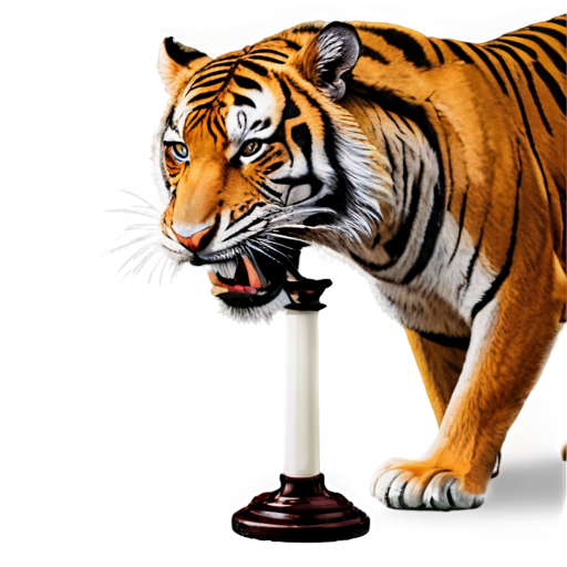 A tiger's head opens its mouth to bite the candlestick chart - icon | sticker