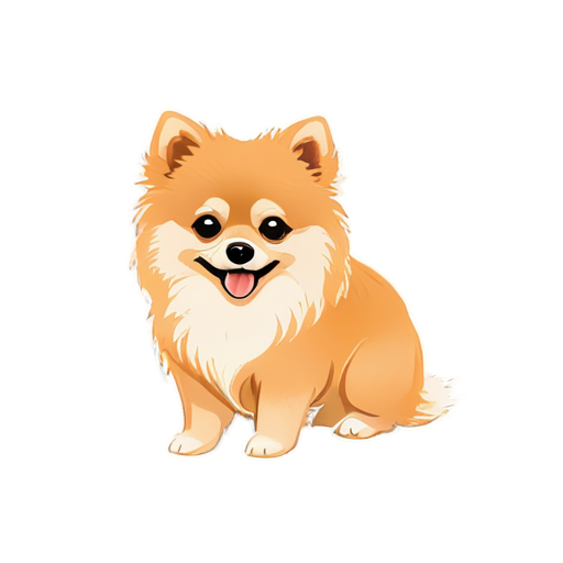 movies application with pomeranian dog - icon | sticker