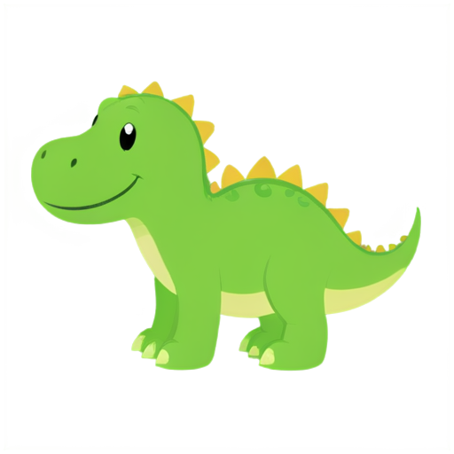 Cute green dinosaur - icon | sticker