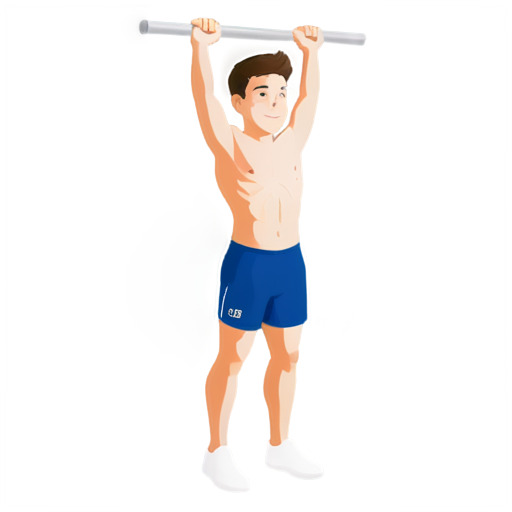a European-looking boy doing pull-ups - icon | sticker