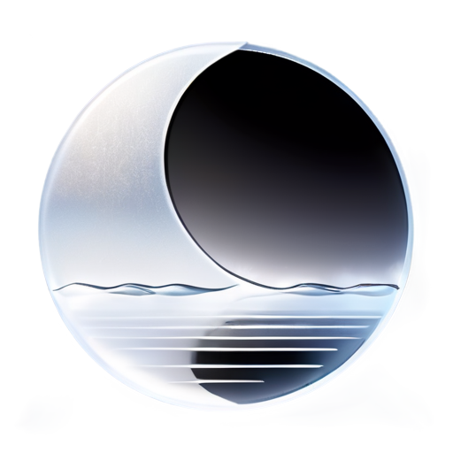 Metal Texture,The silver moon is reflected in the water,There is hazy fog on the water,Ripples on the water - icon | sticker