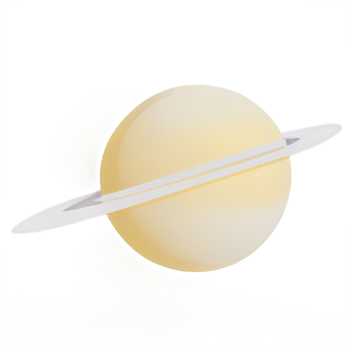 simple drawing of saturn, white, no inscription, created only with lines - icon | sticker