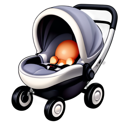 baby car egg stroller icon grey no background - icon | sticker