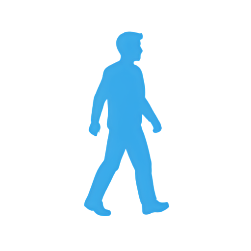 Create an icon for cryptocurrency related walking. It should have minimalism and should be made in dark blue color with white shades. - icon | sticker