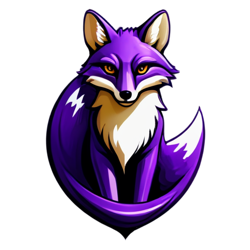 create an elegant logo with a stylized purple fox similar to the image for the coat of arms - icon | sticker