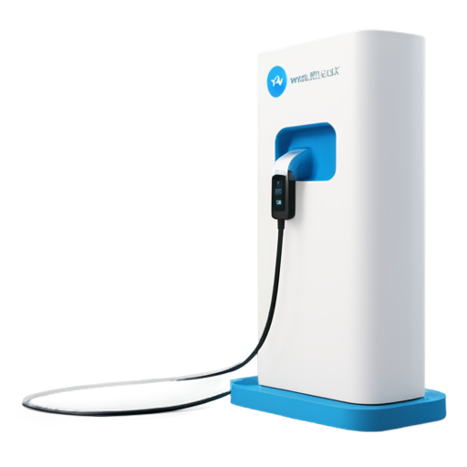 wallbox Charging station electro car, blue, white, symple - icon | sticker