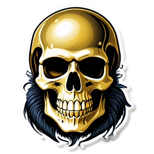 Biker's sticker with skull - icon | sticker