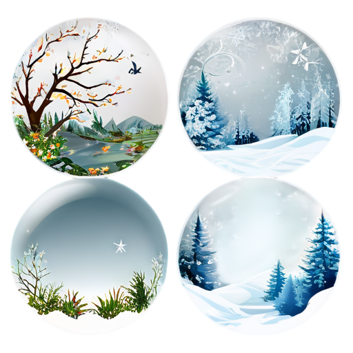 summer and winter - icon | sticker