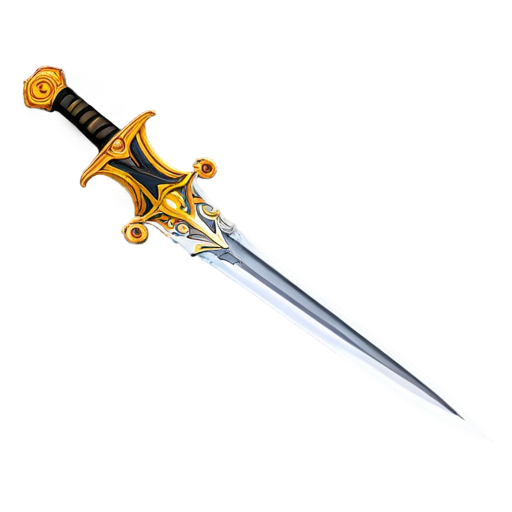 Sword: A stylized, ancient sword with intricate detailing. - icon | sticker