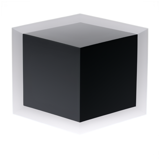 A box cube, black and white color, composed of lines - icon | sticker