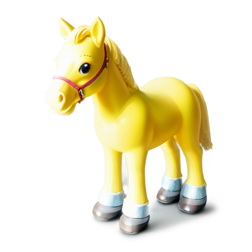 yellow, horse, toy, cute, rounded - icon | sticker