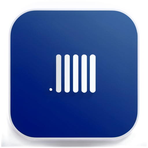 Create a modern and minimalistic app icon for a barcode-scanning application named "BarkYar". The icon should feature a clean, simple design with a barcode symbol at the center. The color scheme should include a mix of dark blue and white, giving it a professional and tech-savvy look. Incorporate a subtle checkmark or assistant symbol to represent the "Yar" (helper) aspect of the app. Ensure the design is optimized for display on both Android and iOS devices. Just generate icon, to be ready to use, no background, no bullshit! - icon | sticker