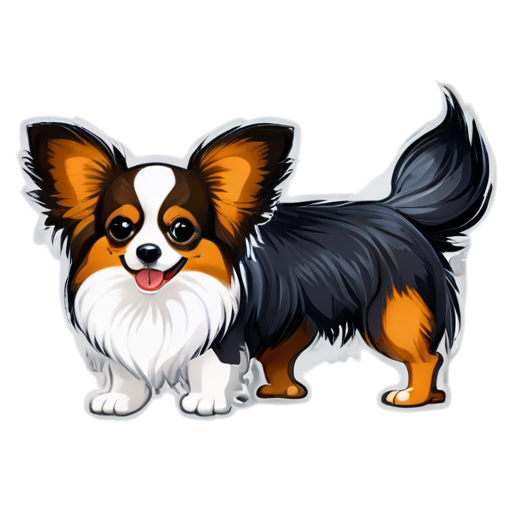 The icon must have two faces of Papillon dogs. Only two faces - icon | sticker