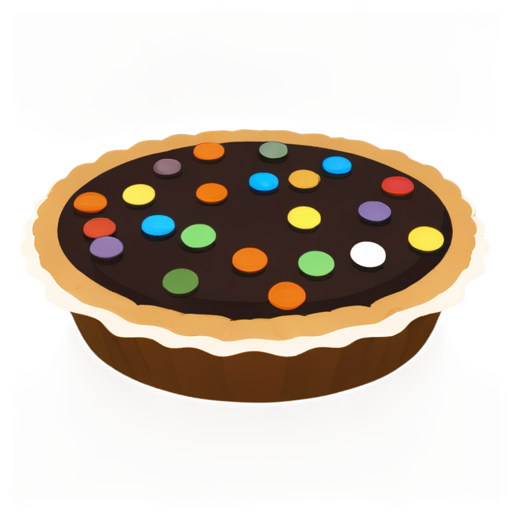 The pie is sprinkled with candies in the shapes of "0" and "1", and there is a pen next to it. - icon | sticker