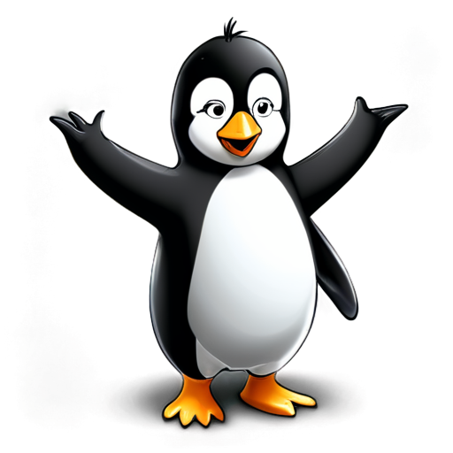 The Linux penguin with a swastika doing a nazi salute - icon | sticker