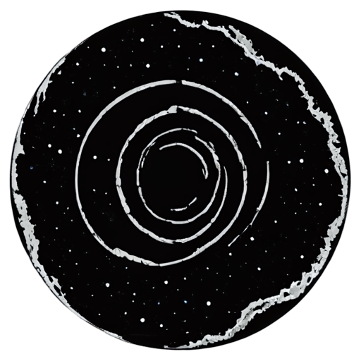 spiral galaxy map black and white - icon | sticker