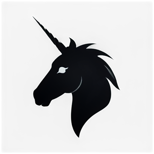 Dark unicorn head - icon | sticker