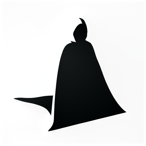 Need an icon with a transparent background. On the background cloak. It should be readable on both white and black background, ie have a black and white stroke - icon | sticker