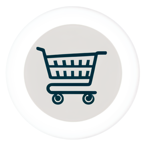 A shopping cart & dollar sign sympol for map in game (inside circular frame-shape) - icon | sticker