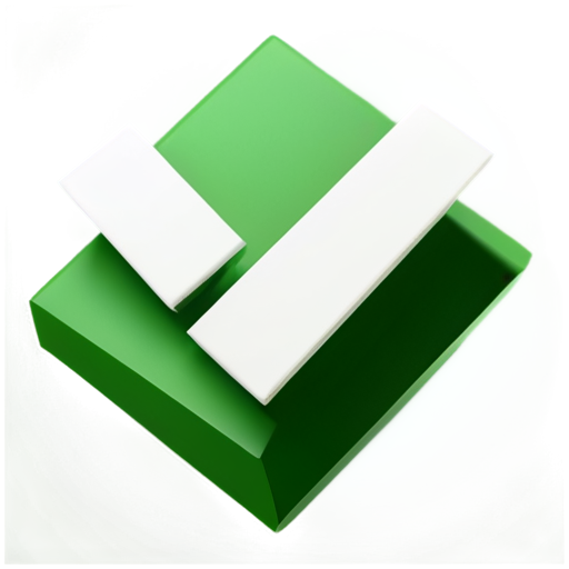 white checkmark on green background 3d render style - icon | sticker