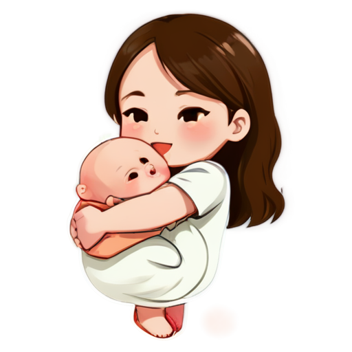 parent hug baby icon light beige no background hide face - icon | sticker