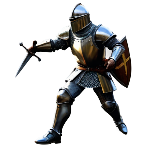 artistic art style medieval knight stealing - icon | sticker