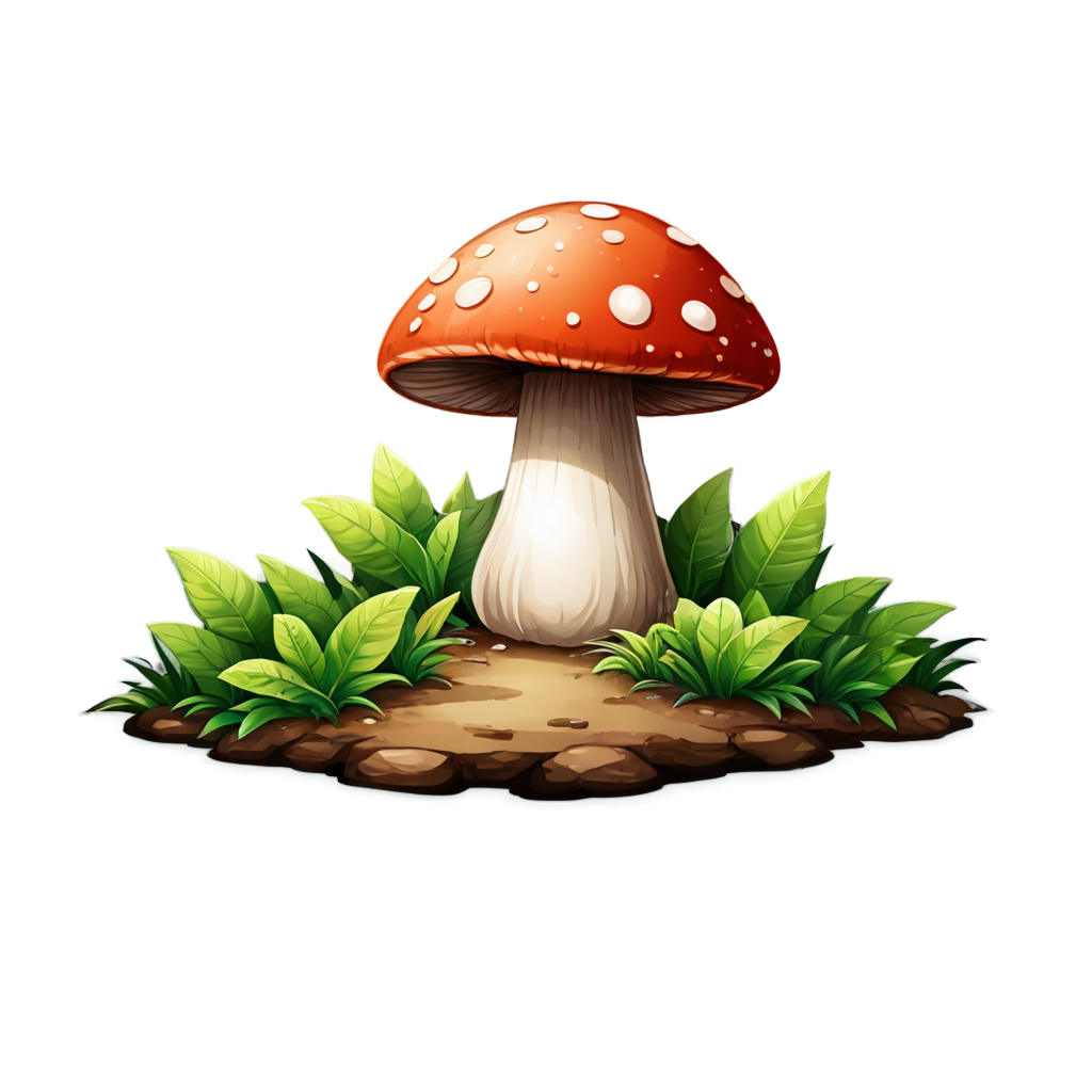 mushroom,jungle,colorful,colored stone,vegetation,road, - icon | sticker