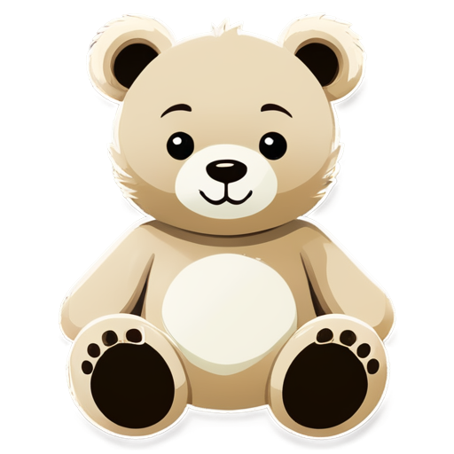 bear toy icon light beige no background - icon | sticker