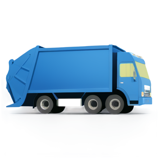 garbage truck, blue, two-axle - icon | sticker