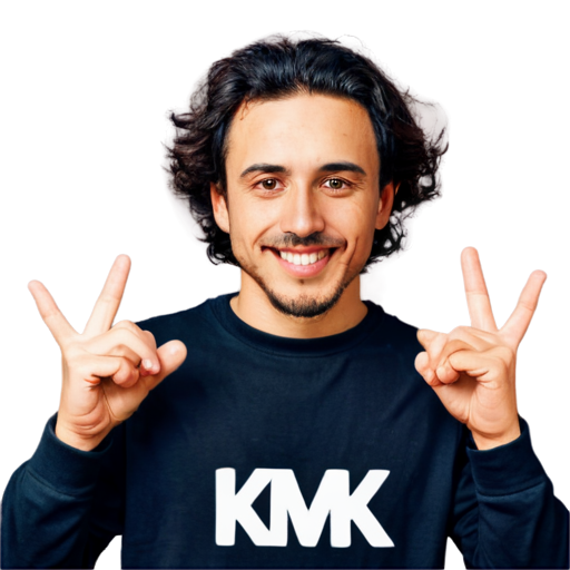 cartoon wearing shirt sign "KMK" - icon | sticker