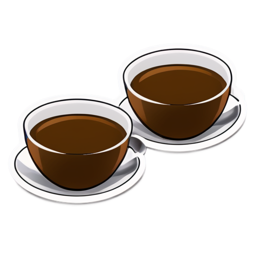 two cups of coffee and a chat - icon | sticker