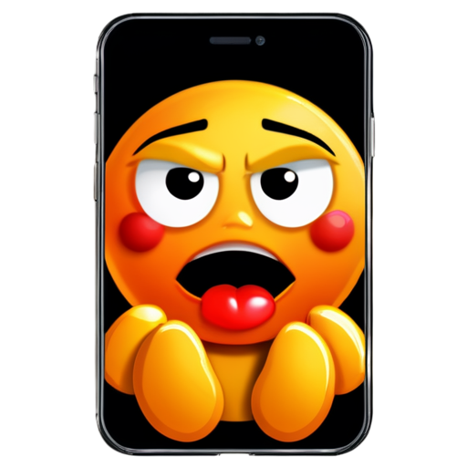 very mad emoji holding phone rage crying flashing light red face only - icon | sticker