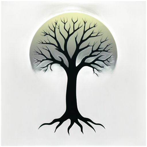 Dark dead tree mystic with eye - icon | sticker